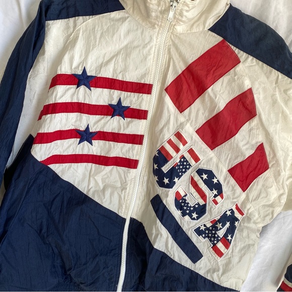 Vintage USA windbreaker Team USA 90s US L - Picture 4 of 5
